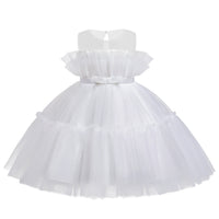 Girls Korean Style Mesh Princess Dress Bow Tutu Skirt