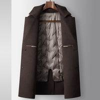 Men's Coat Autumn And Winter Mid-length Detachable White Goose Down Inner Youth High-end Business Handmade