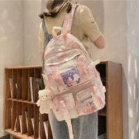 New Backpack High School Simple Forest Nylon Student Schoolbag