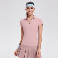Cool-feel Athletic Polo-Neck Sports Top For Women