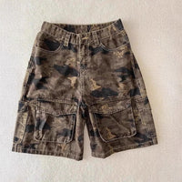 Womens Summer American-Style High-Street Vintage Camo Denim Shorts