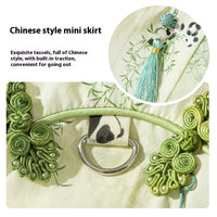 Chinese Style Panda Bamboo Leaf Couple Dress Hairless Cat Skirt