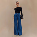 European And American Graceful And Fashionable Wide Leg Jeans Loose Ladies