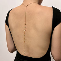 Sexy Butterfly Drop Back Chain Fashion Metal Rose Pearl Necklace