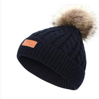 Cute wool ball knitted hat