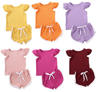 Flying Sleeve T-Shirt Shorts Sports and Leisure Two-Piece Suit