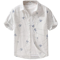 Letter Printed Simple Short Sleeve Shirt