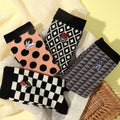 Black And White Checkerboard Street Fashion Sports Socks For Men And Women