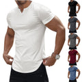 Fashion Men's Sunken Stripe Casual T-shirt Top