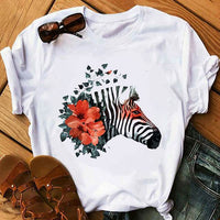 Women's Short-sleeved T-shirt Printed Amazon Bottoming Shirt Plus Size