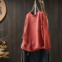 Womens Relaxed Figure-flattering Versatile And Stylish Knit Sweater