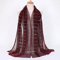 New Women's Lamp Wick Silk Sequined Scarf