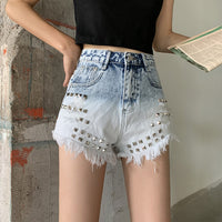 Light blue shorts gradient jeans