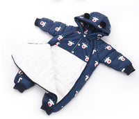 Down jacket plus velvet baby romper jumpsuit