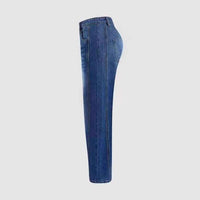 Stitched-detail Patch Pocket Tapered Womens Jeans