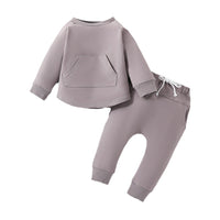Solid Color Long-sleeved Sweater Trousers Two-piece Children's Clothing