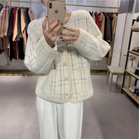 Classic Style Knitted Sweater Striped Loose All-match Women's Coat