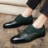 British Men's Low-top Lace-up Pointed Leather Shoes