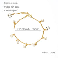 Fashion Simple Tassel Stainless Steel Pearl Anklet