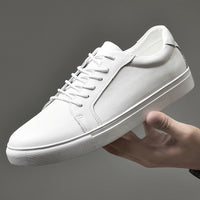 Men's Fashion Solid Color Leather Sneakers