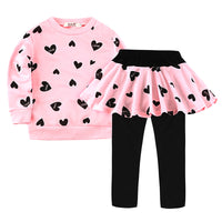Children's fake two long-sleeved sweater dresses for girls