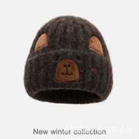 Capybara Bear Cartoon Knitted Beanie For FallWinter