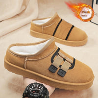 Winter Half Slippers Men's Shoes Fleece-lined Thick