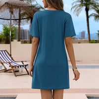 Women's Side-tie Knot Short-sleeve Mini Dress