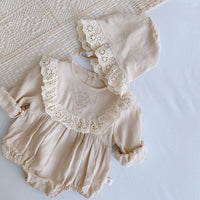 Free Hat Lace Onesie Baby Spring Clothes Newborn Rompers One Year Old Celebration Dress
