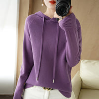 Thick Sweater Base Layer Coat Top Hooded Wool Knit Sweater