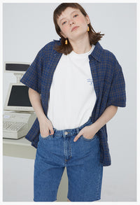 Square houlest original design raw denim shorts female high waist loose pants five pants new
