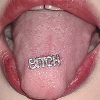 Satan's Children Alphabet Tongue Studs Perforated Titanium Steel