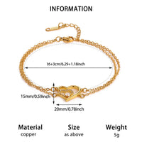 Adjustable Heart Zircon Bracelet For Women