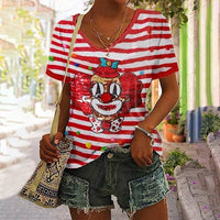 Ladies New V-neck Short-sleeved Top