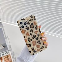 Square Leopard Print Shell Phone Case
