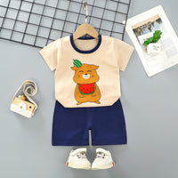 Hildren's Short-sleeved Suit Summer Cotton T-shirt