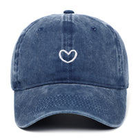 Artistic Retro Small Love Embroidered Soft Top Fashion Peaked Cap