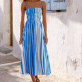 Printed Vacation-Style Midi Dress For Women