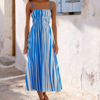 Printed Vacation-Style Midi Dress For Women
