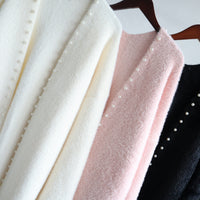Women's Beaded Mink Fleece Knitted Cardigan