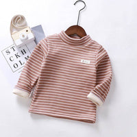 Striped Mid-Neck Single-Piece Neck Bottoming Shirt