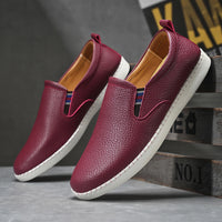 Spring And Autumn Men's Casual Cowhide Flat Sneakers