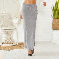 Fashion European And American Style Long Skirt Slim-fit Woolen Skirt Versatile Split Skirt