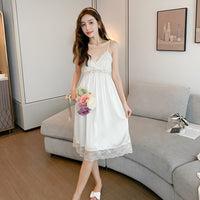 Lace Princess Style French Court Slip Nightdress Two-piece Set