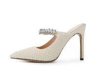 Original Womens Footwear Brand White Pearl Pointed-toe High Heels