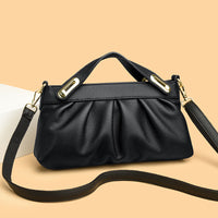 Leather Niche Pleated Shoulder Crossbody Bag