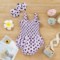 Dot One-piece Romper Head Knot