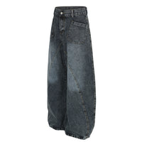 Women's Worn Looking Washed Out Wide Leg Jeans