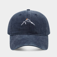 New Mountain Peak Sunset Embroidered Washed Baseball Cap