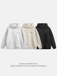 Split Structure Contrast Color Embroidered Fashion Brand Loose Hoodie Coat